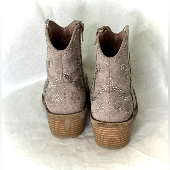 Suede and Rhinestone Embellished Ankle Boots By Steve Madden - Picture 6 of 16